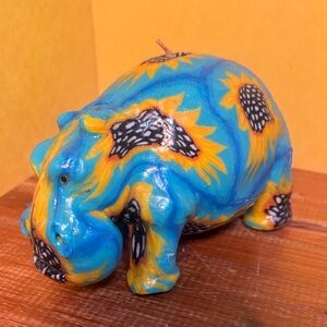 Decorative Swazi  Hippo Art Sculpture Candle!  Made in Africa